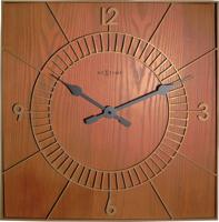 NeXtime klok 3112br wood square, 50x50 cm, wall, brown - thumbnail
