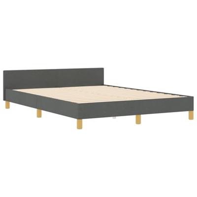 Bedframe met hoofdeinde Donkergrijs 140 x 190 cm Stof