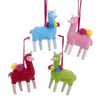Plastic Alpaca Ornament 3,9 inch kersthanger Kurt S. Adler - Kurt s adler - thumbnail