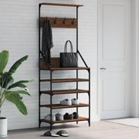 VidaXL Kledingrek met schoenenrek 70x34x184 cm bruin eikenkleur - thumbnail