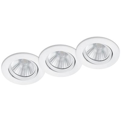 LED Inbouwspot 3-Pack - Dimbaar - Warm Wit 3000K - Ø80mm - Mat Wit