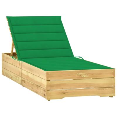 Ligbed met groen kussen geïmpregneerd grenenhout