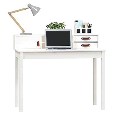 Bureau 110x50x93 cm massief grenenhout wit