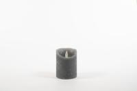 Rustic Wax Candle Moving Flame 7,5 x 10 cm Grey 3 x Aaa Anna's Collection - Annas collection - thumbnail