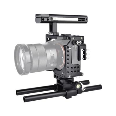 YELANGU CA7 YLG0908A-A handvat video camera kooi stabilisator voor Sony A7K & A7X & A73 & A7S & A7R & A7RII & A7SII (zwart)