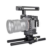 YELANGU CA7 YLG0908A-A handvat video camera kooi stabilisator voor Sony A7K & A7X & A73 & A7S & A7R & A7RII & A7SII (zwart) - thumbnail