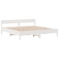 Bedframe zonder matras massief grenenhout wit 200x200 cm - thumbnail