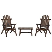 3-delige Loungeset massief vurenhout - thumbnail