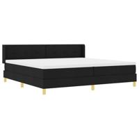 Boxspring bed Zwart 200 x 200 cm Bekleding en Hout en Schuim - thumbnail