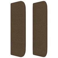 Hoofdbord met randen 147x16x78/88 cm stof donkerbruin - thumbnail