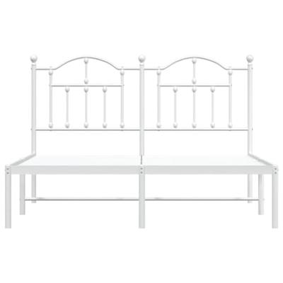 Bedframe met hoofdbord metaal wit 140x190 cm - thumbnail