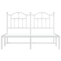 Bedframe met hoofdbord metaal wit 140x190 cm - thumbnail