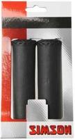 Simson handvatten leder zwart lang - leren handvatten voor lifestylefiets - 13cm - zwart - thumbnail