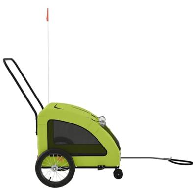 Hondenfietstrailer oxford stof en ijzer groen - thumbnail