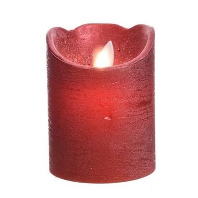 Led kaars wax vlam verlichting 10 cm kerstrood