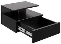 Bendt Zwevend nachtkastje 'Cecilie' met lade, kleur zwart - thumbnail