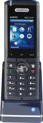 Agfeo DECT 60 IP draadloze digitale telefoon (5,1 cm (2 inch) display, handsfree-functie, wekfunctie) zwart