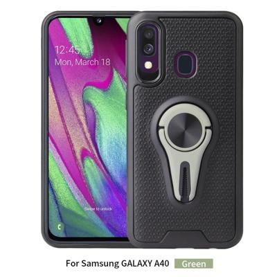 Anti-slip Y-vormige TPU mobiele telefoon geval met roterende auto beugel voor Galaxy A40 (groen)