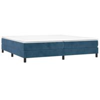 Boxspring bed 200x200 cm fluweel donkerblauw - thumbnail