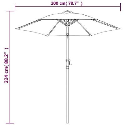 VidaXL Parasol 200x224 cm aluminium zwart - thumbnail