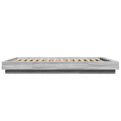 Bedframe bewerkt hout grijs sonoma eikenkleurig 120x190 cm