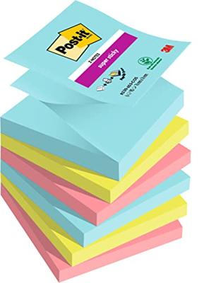 Post-it Super Sticky Z-notes Cosmic, 90 vel, ft 76 x 76 mm, pak van 6 blokken