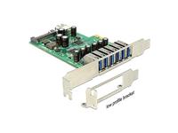 Delock 89377 PCI Express x1-kaart naar 6 x extern + 1 x intern USB 5 Gbps Type-A female - thumbnail