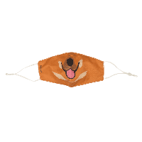 Kikkerland mondmasker Dog junior polyester oranje one size - thumbnail