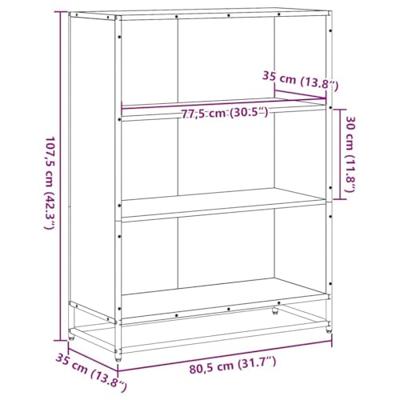 Boekenkast 80,5x35x107,5 cm bewerkt hout bruin eikenkleur