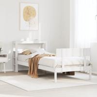 Bedframe zonder matras massief grenenhout wit 75x190 cm - thumbnail