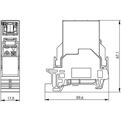 Telegärtner 100007437 Draagrailconnector RJ45 Koppeling, inbouw Aantal polen: 8P8C Lichtgrijs 1 stuk(s)