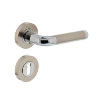 Intersteel Deurkruk Agatha op rozet met sleutelrozetten - chroom/nikkel mat - thumbnail