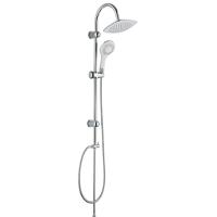 TENERIFFA hoofddouche set, chroom-wit grote wellness-hoofddouche (20,5 x 20,5 cm) met antikalk nozzles handdouche met 5 functies en antikalk nozzles handdouche: Ø ca. 12 cm metalen douchestang - thumbnail