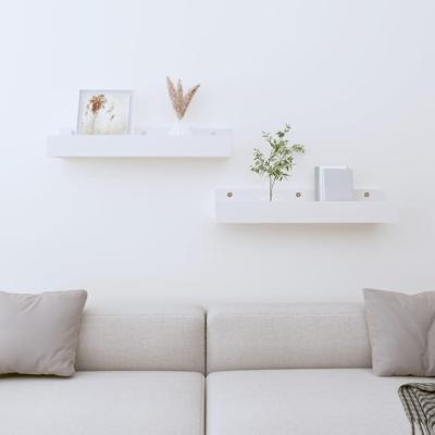 Wandschappen 2 st 50x12x9 cm massief grenenhout wit Wandschappen 2 st 50x12x9 cm massief grenenhout wit