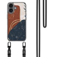iPhone 16 hoesje met zwart koord - Abstract terracotta - thumbnail