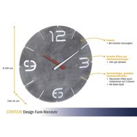 TFA Dostmann 60.3536.15 Wandklok Zendergestuurd 35 cm x 35 mm Beton-grijs - thumbnail