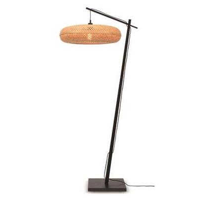 GOOD&MOJO Vloerlamp 'Palawan' Bamboe, 176cm, kleur Zwart/Naturel