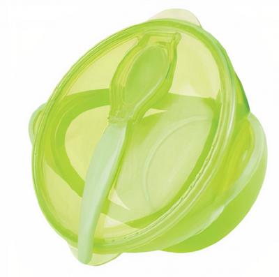 Nuby Kom Met Zuigring, Lepel En Deksel 20 Cm Groen 6m+ 3-delig
