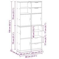 Bijzetkasten 4 st "ODDA" 40x24x79 cm massief grenenhout wit - thumbnail