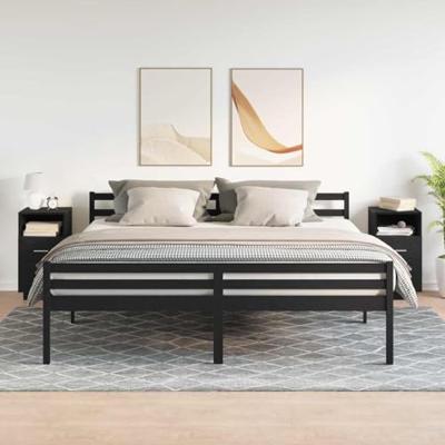 Nachtkastjes 2 st met 2 lades 36x36x68 cm zwart