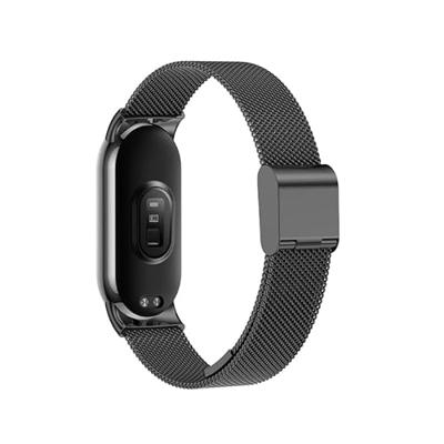 By Qubix - Milanese bandje - Zwart - Compatible met Xiaomi Smart Band 8 & 9 - Compatible Xiaomi bandje