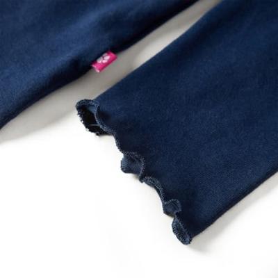 Kindershirt lange mouwen ballerinaprint 104 marineblauw