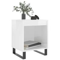 Nachtkastjes 2 st 40x35x50 cm bewerkt hout hoogglans wit - thumbnail