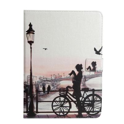 Voor iPad 4 / 3 / 2 meisje in Park patroon universele horizontale Flip lederen draagtas met houder & Card Slots & portemonnee