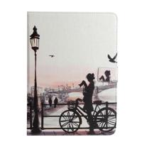 Voor iPad 4 / 3 / 2 meisje in Park patroon universele horizontale Flip lederen draagtas met houder & Card Slots & portemonnee - thumbnail