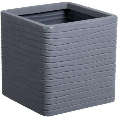 Bloempot Strata Banbury 31 x 31 x 31 cm Donker grijs Plastic Vierkant