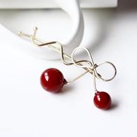 Sweet Fashion Design romantische vrouwen Cherry vormige Bow haarspeld elegante twist Hair clip hoofdtooi (goud) - thumbnail