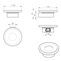 Zeephouder Sapho Pirenei Hangend 11x4.1 cm Satijnglas / Chroom - thumbnail