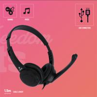 Oordopjes met microfoon NGS VOX505 USB Zwart 32 Ohm - thumbnail