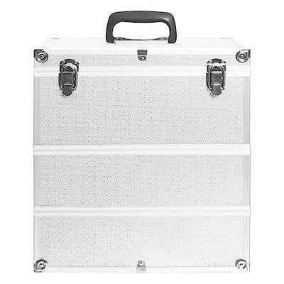 VidaXL Make-up koffer 37x24x40 cm aluminium zilverkleurig